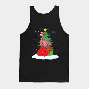 Pink Flamingo with Christmas Tree Tank Top